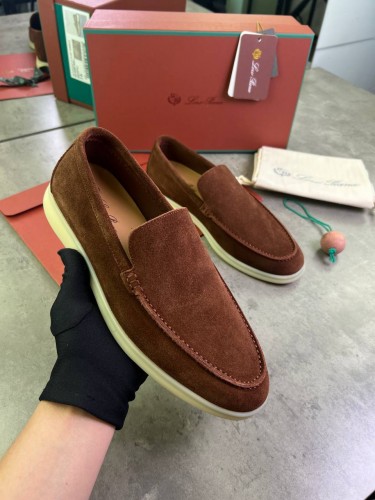 Мокасины Loro Piana замшевые коричневые 