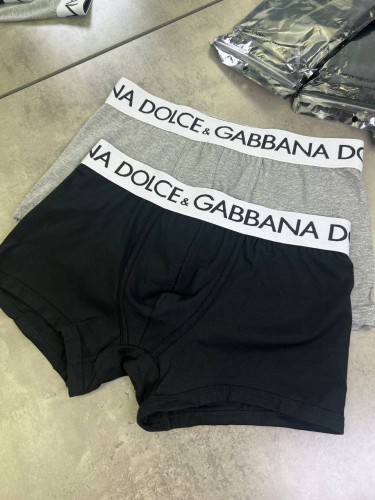 Набор нижнего белья Dolce Gabbana из 2-х пар черно-серого цвета широкая резинка с лого "DG"