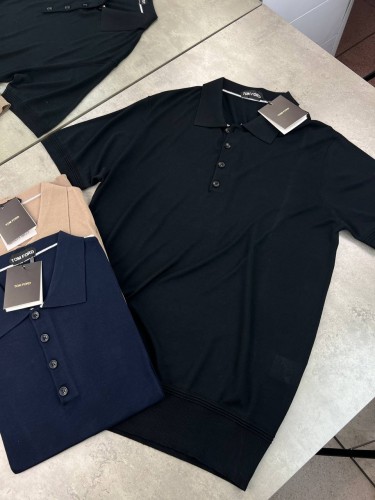 Трикотажная футболка с воротником Tom Ford Black Classic