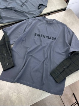 Лонгслив Balenciaga рукав клетка 