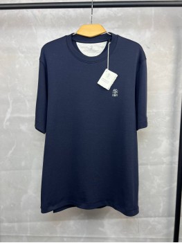 Футболка Brunello Cucinelli Classic Logo Dark Blue
