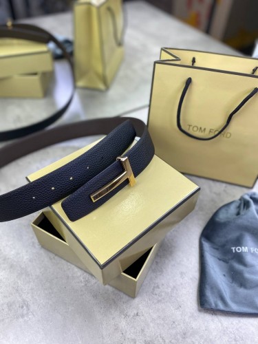 Ремень Tom Ford Reversible черного цвета с золотой пряжкой