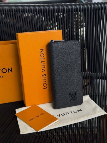 Бумажник Louis Vuitton Brazza Aerogram Black (на молнии)