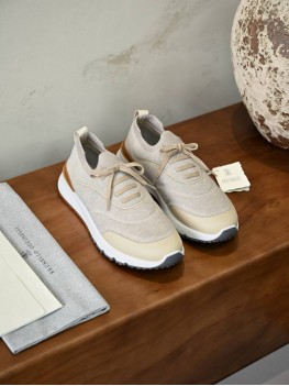 Кроссовки Brunello Cucinelli beige (со шнуровкой)