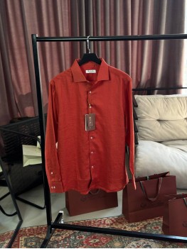 Рубашка Loro Piana красного цвета 