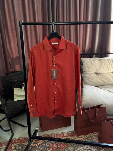 Рубашка Loro Piana красного цвета 