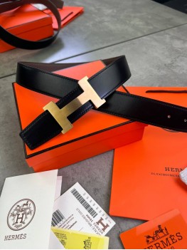 Ремень Hermes двухсторонний коричневый с черным