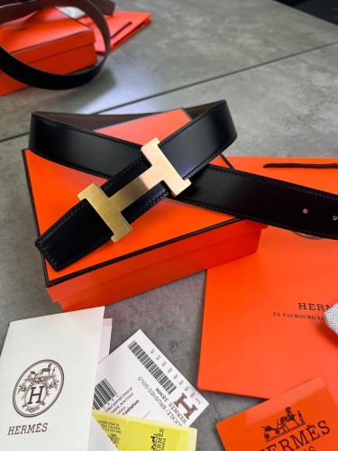 Ремень Hermes двухсторонний коричневый с черным