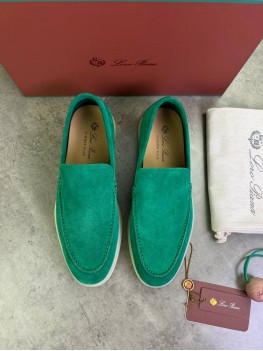 Лоферы Loro Piana Summer Walk изумрудного цвета