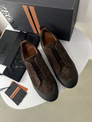 Кроссовки Zegna Tiple Stitch Monte Coffe