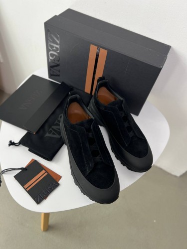 Кроссовки Zegna Tiple Stitch Monte Black