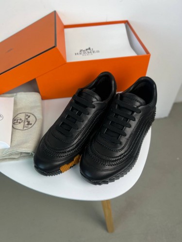 Кроссовки Hermes Bouncing leather черные