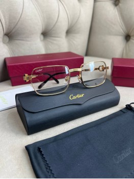 Очки имиджевые Cartier в золотой оправе