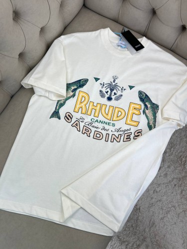 Футболка Rhude Logo Sardines мужская белая хлопок