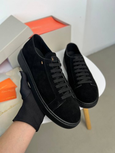 Кроссовки Santoni Black замшевые черные